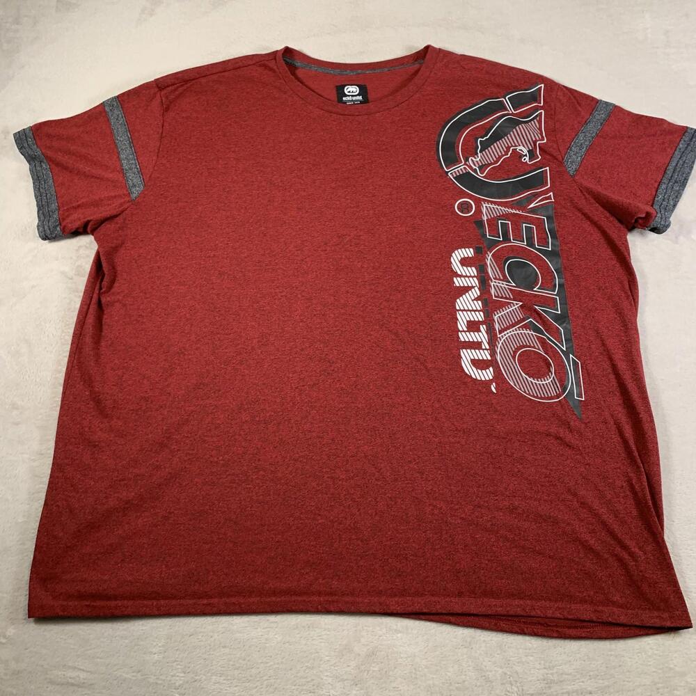 Ecko‎ Unltd Shirt Mens 5XL Red Black Gray Graphic Athletic Streetwear Tee Big